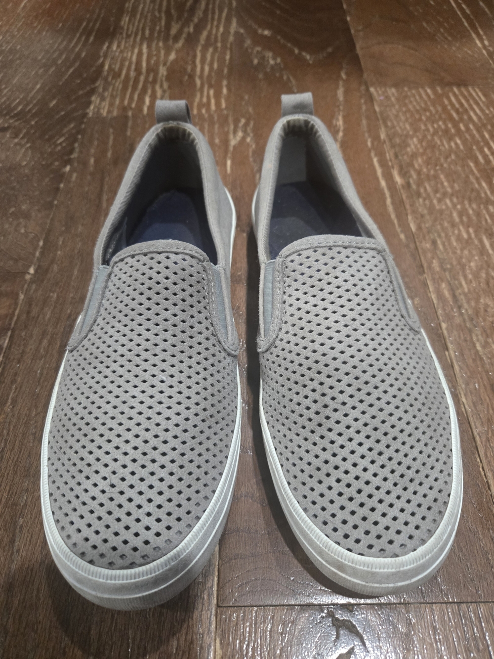 Sperry Women's Grey Perforated Slip-On Loafers, 7.5